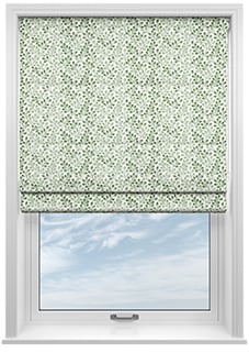 Fitzrovia Print, Subtle Greens - Motorised Roman Blind